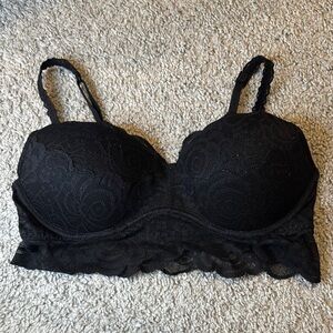 Pink Black Lace Bralette